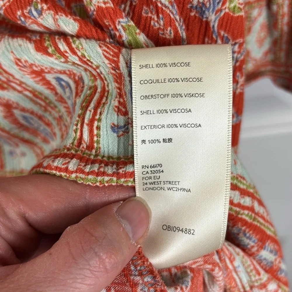 Free People orange moonlight dance tunic top sz